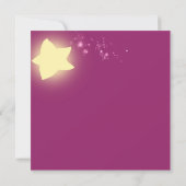 キラキラ星フクロウ赤ちゃん女の子ベイビーシャワー 招待状 (裏面)