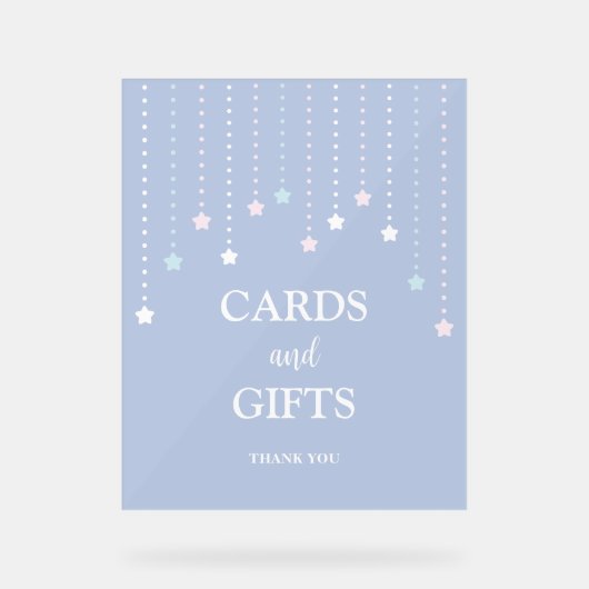 キラキラ星ベビーシャワーカードとギフト アクリルサイン (正面)
