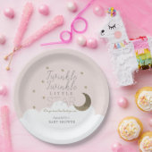 キラキラ星ムーンピンク赤ちゃんシャワー ペーパープレート (パーティー)