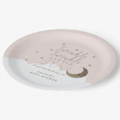 キラキラ星ムーンピンク赤ちゃんシャワー ペーパープレート (アングル)