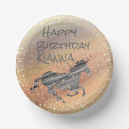 キラキラ星ユニコーン誕生日 パーソナライズされた ペーパーボウル