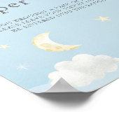 キラキラ星ライトブルー赤ちゃんシャワーおむつラッフル ポスター (角)