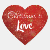 キラキラ星レッドクリスマスパーティーシール ハートシール (正面)