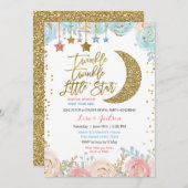 キラキラ星性の暴露招待状、女の子、男の子 招待状 (正面/裏面)