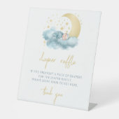 キラキラ星金ゴールド赤ちゃんシャワーおむつラッフルサイン 台座サイン (正面)