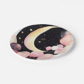 キラキラ星：月&星ベビーガールシャワー ペーパープレート (アングル)