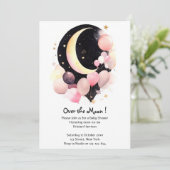 キラキラ星：月&星ベビーガールシャワー 招待状 (スタンド正面)