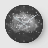 キラキラ星 |白炭銀 ラウンド壁時計 (正面)