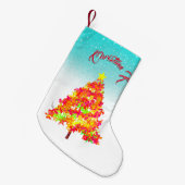 キラキラ模様のクリスマスツリー スモールクリスマスストッキング (正面 (吊り時))