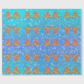 キラキラ模様のクリスマスツリー ラッピングペーパー (フラット)