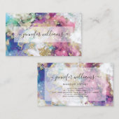 キラキラ水彩金箔メイクアップアーティスト 名刺 (正面/裏面)