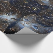 キラキラ猫のラッピング紙 ラッピングペーパー (角)