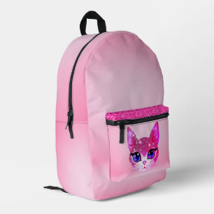 キラキラ猫顔 プリントバックパック