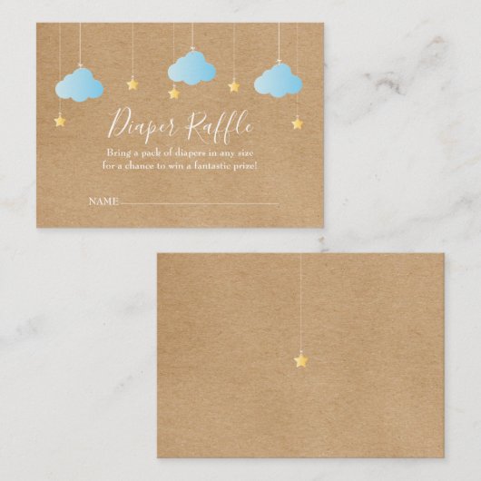 キラキラ素朴キラキラおむつラッフルベビーシャワー エンクロージャーカード (正面/裏面)