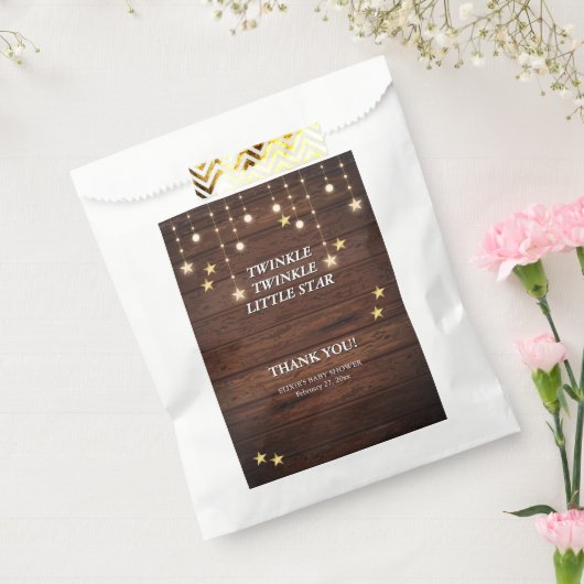 キラキラ素朴キラキラ星の赤ちゃんシャワー フェイバーバッグ (封をした状態)