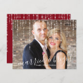 キラキラ結婚した輝くクリスマスフォト シーズンカード (正面/裏面)