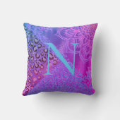 キラキラ色のハス・ヒョウ・モノグラム クッション (裏面)