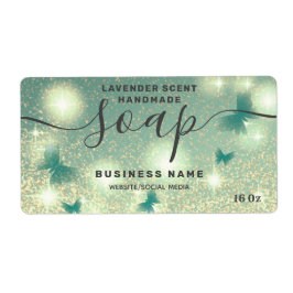 キラキラ色のバタフライスクリプトsoapラベル ラベル