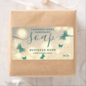 キラキラ色のバタフライスクリプトsoapラベル ラベル (インサイチュ)