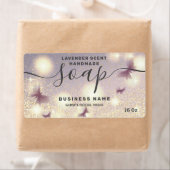 キラキラ色のバタフライスクリプトsoapラベル ラベル (インサイチュ)