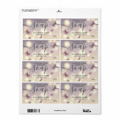 キラキラ色のバタフライスクリプトsoapラベル ラベル (フルシート)