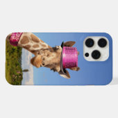 キラキラ色のピンクの帽子 iPhoneケース (裏面横)