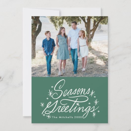 キラキラ色の手文字季節のごあいさつ写真 シーズンカード (正面)