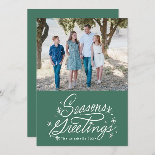 キラキラ色の手文字季節のごあいさつ写真 シーズンカード (正面/裏面)