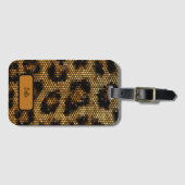 キラキラ色ヒョウ柄 ラゲッジタグ (正面横)