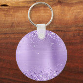 キラキラ色ラベンダー箔モノグラムファンシー キーホルダー (裏面)