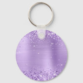 キラキラ色ラベンダー箔モノグラムファンシー キーホルダー (裏面)