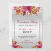 キラキラ花のダイヤモンドフレーム クリスマスパーティー案内 招待状 (正面)