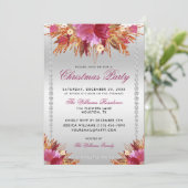 キラキラ花のダイヤモンドフレーム クリスマスパーティー案内 招待状 (スタンド正面)