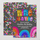 キラキラ虹色スパンコール9はバイブ招待状 招待状 (正面/裏面)