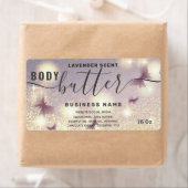 キラキラ蝶スクリプト体バターラベル ラベル (インサイチュ)