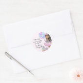 キラキラ誕生日アフリカンアメリカン・ガール・ユニコーン ラウンドシール (封筒)