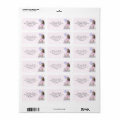 キラキラ誕生日アフリカンアメリカン・ガール・ユニコーン ラベル (フルシート)