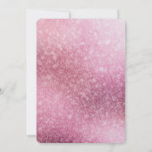 キラキラ豪華なピンクのスパークル誕生日 招待状 (裏面)