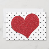 キラキラ赤いハートスウィートアニュエージ誕生日写真 招待状 (裏面)