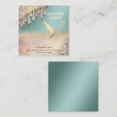 キラキラ転がス金ゴールドのピンウィスクシェフベーカリー スクエア名刺 (正面/裏面)