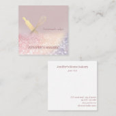 キラキラ転がス金ゴールドのピンウィスクシェフベーカリー スクエア名刺 (正面/裏面)