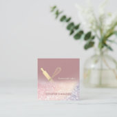 キラキラ転がス金ゴールドのピンウィスクシェフベーカリー スクエア名刺 (スタンド正面)