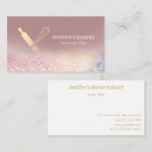 キラキラ転がス金ゴールドのピンウィスクシェフベーカリー 名刺 (正面/裏面)