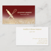 キラキラ転がス金ゴールドのピンウィスクシェフベーカリー 名刺 (正面/裏面)