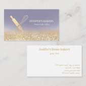 キラキラ転がス金ゴールドのピンウィスクシェフベーカリー 名刺 (正面/裏面)