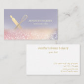 キラキラ転がス金ゴールドのピンウィスクシェフベーカリー 名刺 (正面/裏面)