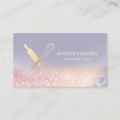 キラキラ転がス金ゴールドのピンウィスクシェフベーカリー 名刺 (正面)