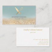 キラキラ転がス金ゴールドのピンウィスクシェフベーカリー 名刺 (正面/裏面)