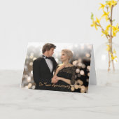 キラキラ輝くカップル《写真》ぼけ味 カード (黄色い花)