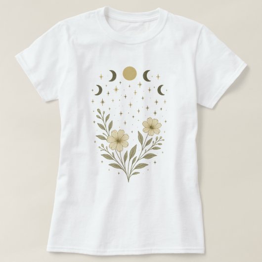 キラキラ輝くガーデン女性のTシャツ Tシャツ (デザイン正面)